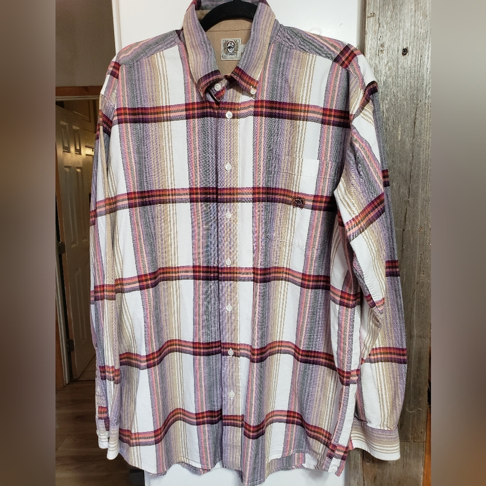 Cinch Mens Large Long Sleeve Button Down Cotton Shirt